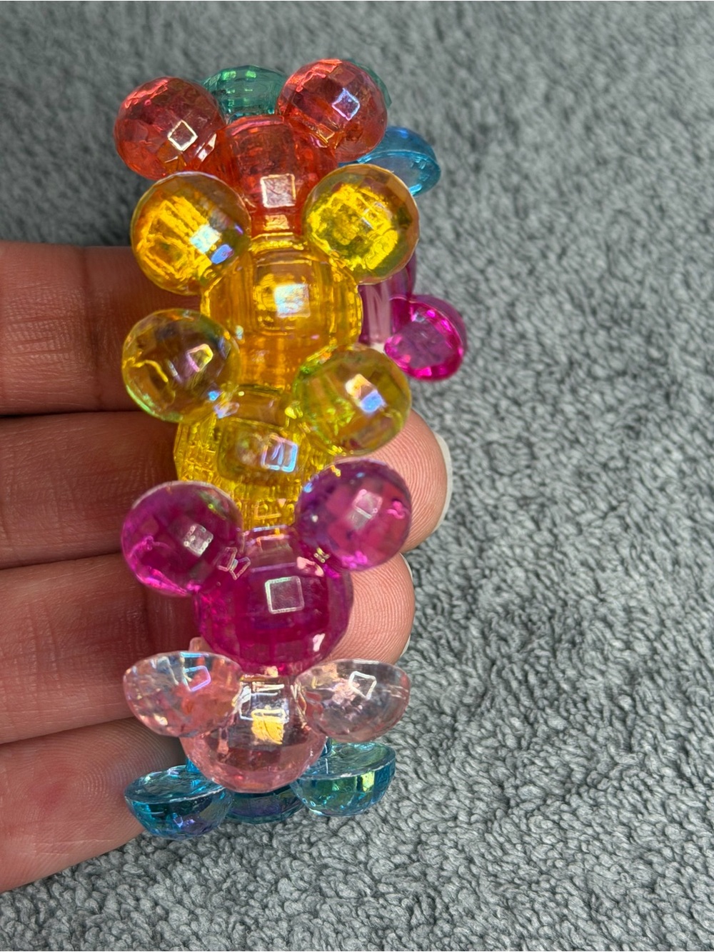 Disney Multicolor Bubble Bead Hair Clip - Yellow Pink Blue Green Orange